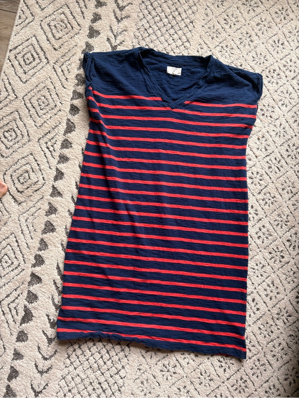 Lou & Grey Navy and Red Striped Mini Dress